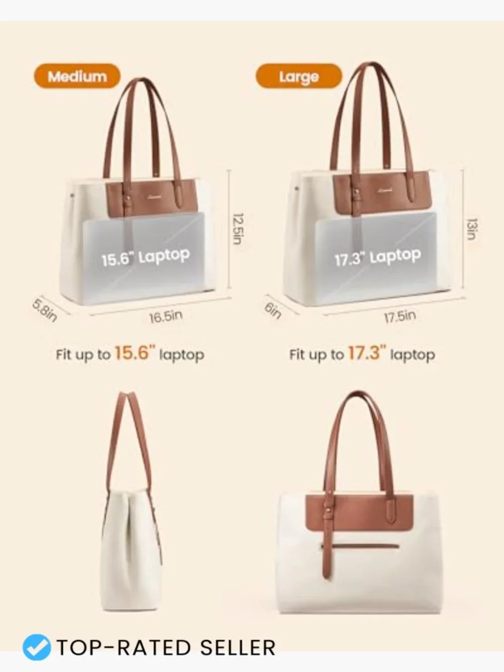 Water Resistant Laptop Tote Bag Women 15.6 Inch Work Large Capacity Shoulder